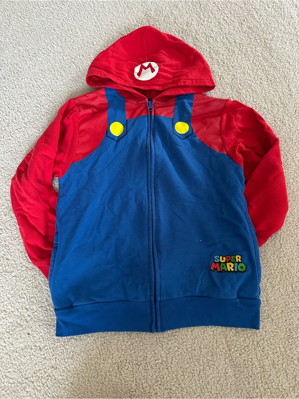Nintendo Super Mario Red & Blue Hooded Costume Jacket